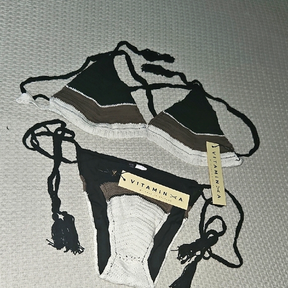 Vitamin A Other - Vitamin A Black and Brown Bikini with Tassels